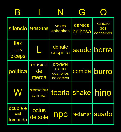 xandao Bingo Card