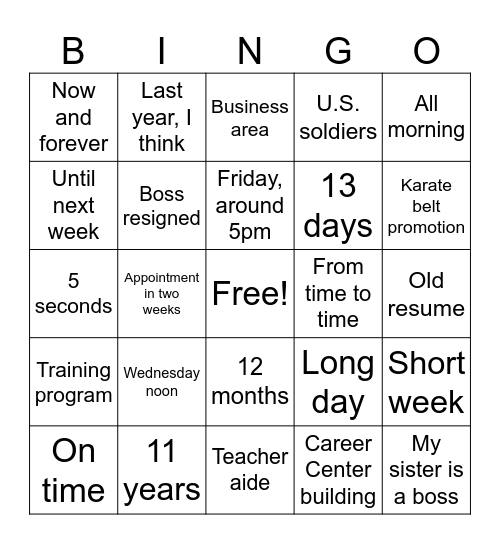 Unit 6 Sign Vocabulary Review VI Bingo Card