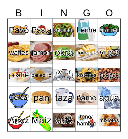 LA COMIDA Bingo Card