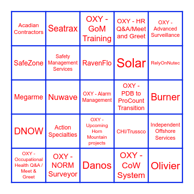 GoM Training Fair Booths & Vendors 2024 Bingo Card