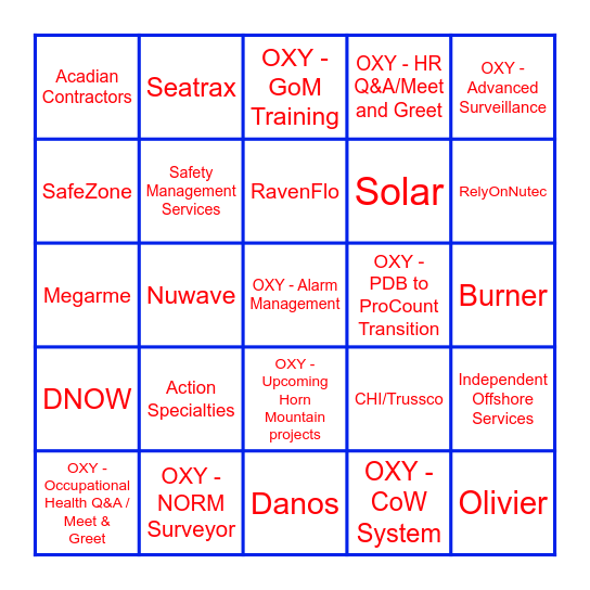 GoM Training Fair Booths & Vendors 2024 Bingo Card