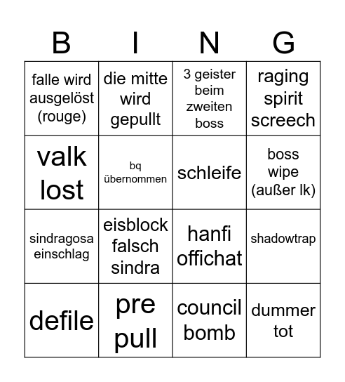 Eiskronenfridalle Bingo Card