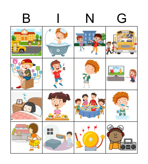 My day - activities Bingo Card