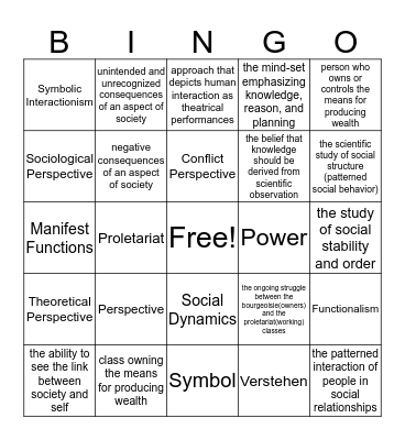 Chapter 1 Bingo Card