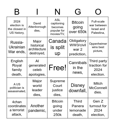 Aliz Bingo ²⁰²⁴ Bingo Card