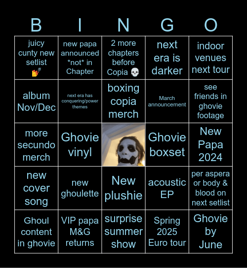 Ghost Bingo Card