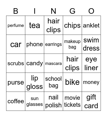 What will she open now ? Bingo Card