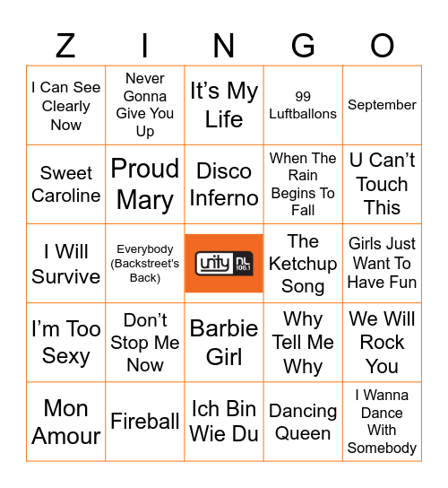 Unity NL Foute Uur Bingo Card