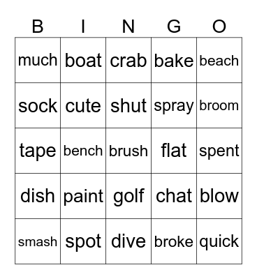 CVC-Vowel Teams Review Set 3 Bingo Card