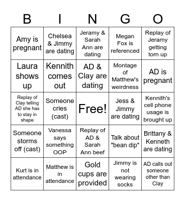 Is Love Truly Blind? Bingo Card
