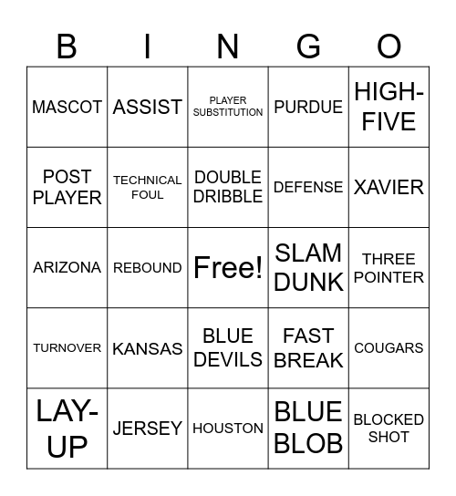 MARCH MADNESS Bingo Card