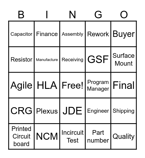 PLEXUS Bingo Card