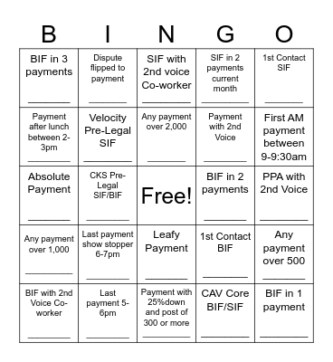 Cawley &Bergman Get Money Bingo Card