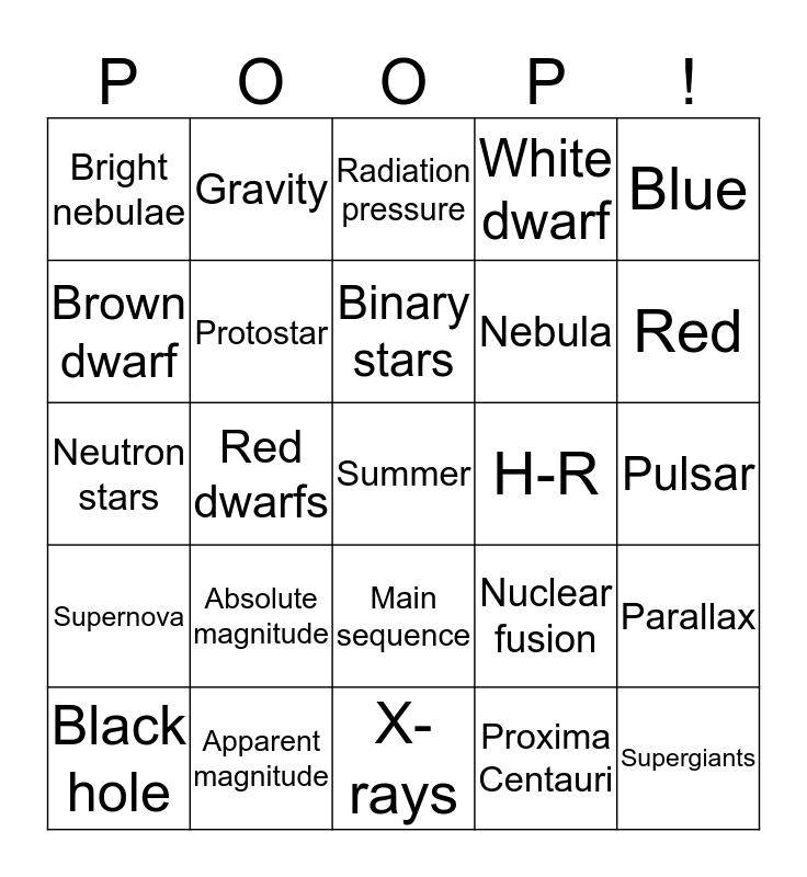 Last One... i hope Bingo Card