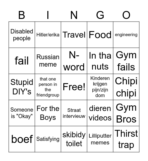 Instagram Reels Bingo Wilde Woensdag Bingo Card