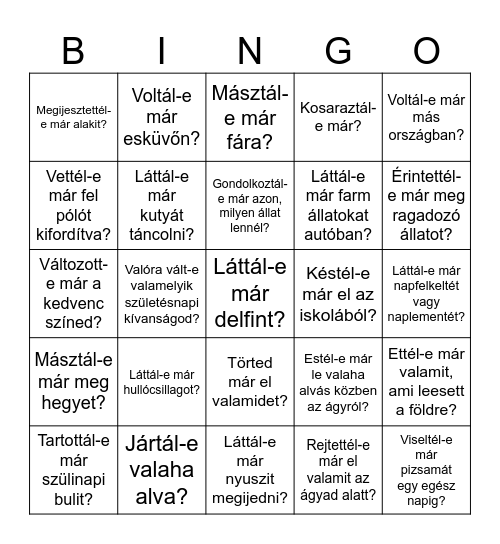 Valaha Bingo Card