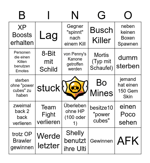 Brawl Stars Bingo Card