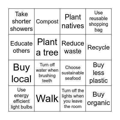 Mālama ʻĀina Bingo Card