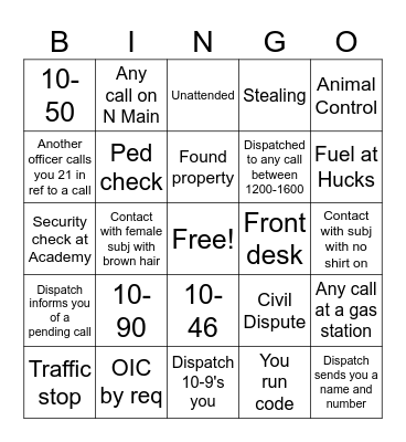 238 Bingo Card