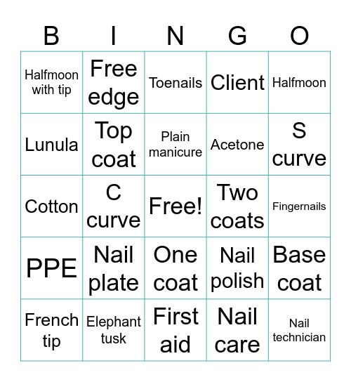 BASIC NAIL DESIGN Bingo Card