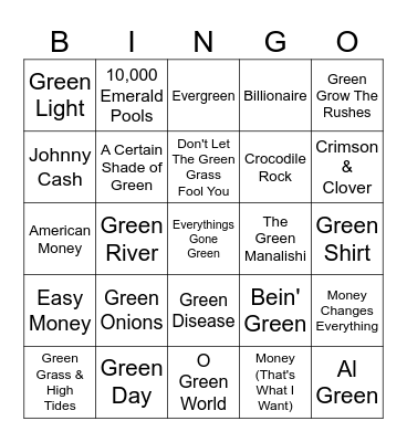 Green Bingo Card
