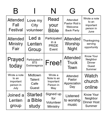 Let’s Get Connected Bingo Card