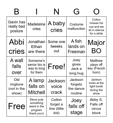 BIG FISH BINGO Card
