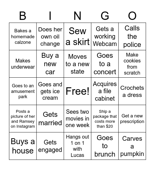 Untitled Bingo Card Untitled bingo card