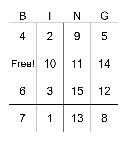 SATISH Bingo Card