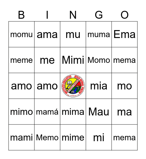 letra Mm Bingo Card