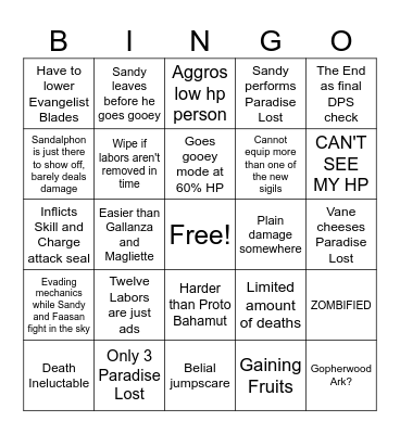 Faa-san Relink Bingo Card
