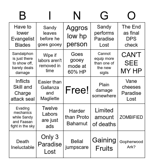 Faa-san Relink Bingo Card