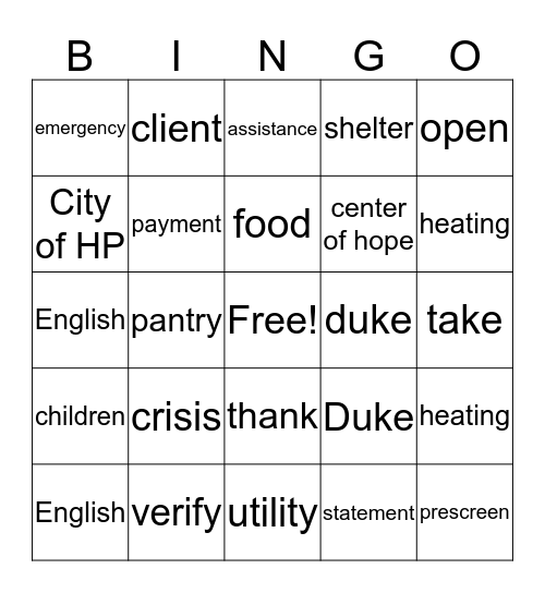 Bingo Card