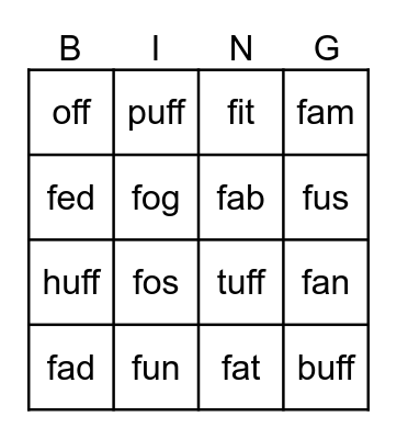Bingo Card