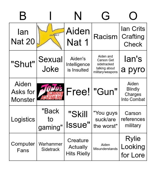 Pathfinder Bingo Card