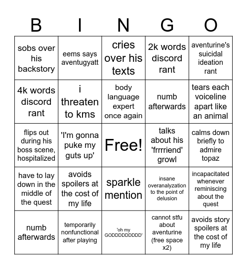 2.1 bingo Card