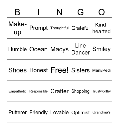 Maryann and Suzie, 2000-2024 Bingo Card