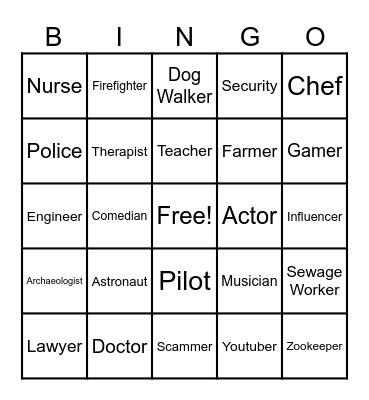 Jobs and Careers Bingo Card