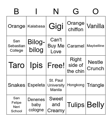 JOY TUMAYA Bingo Card