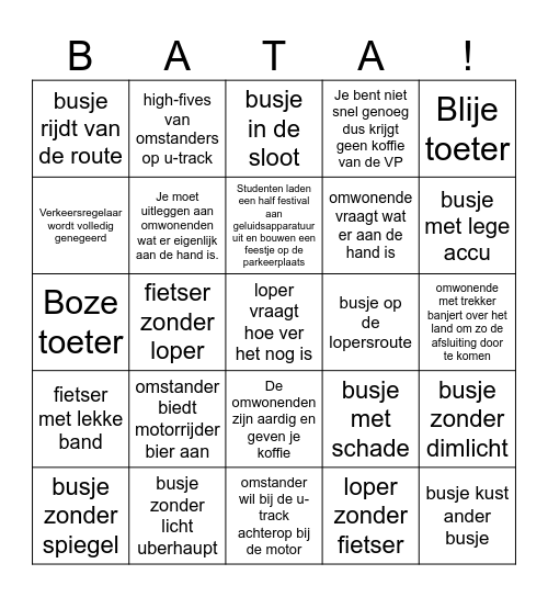 Bata 2024 (motoreditie) Bingo Card