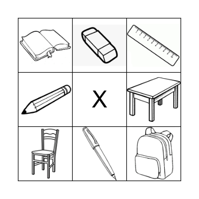 School objects Bingo Card