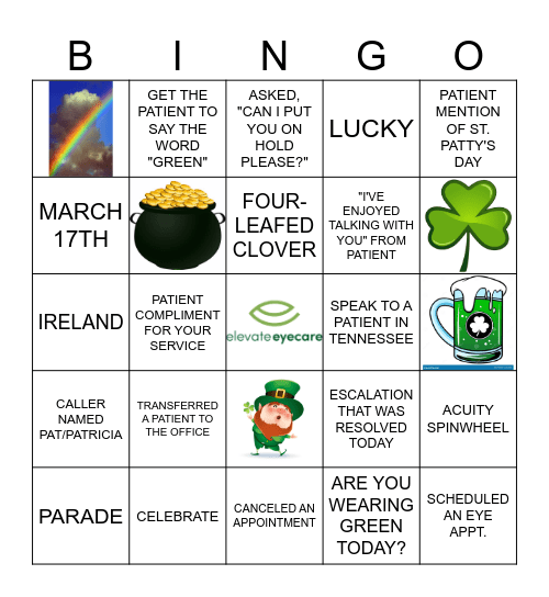 ST. PATTY'S DAY! Bingo Card