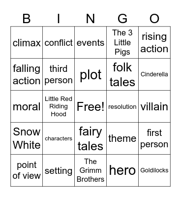 Fairy Tales and Folk Tales Bingo Card