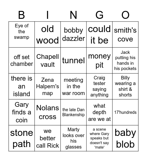 oak island bingo kaart Bingo Card