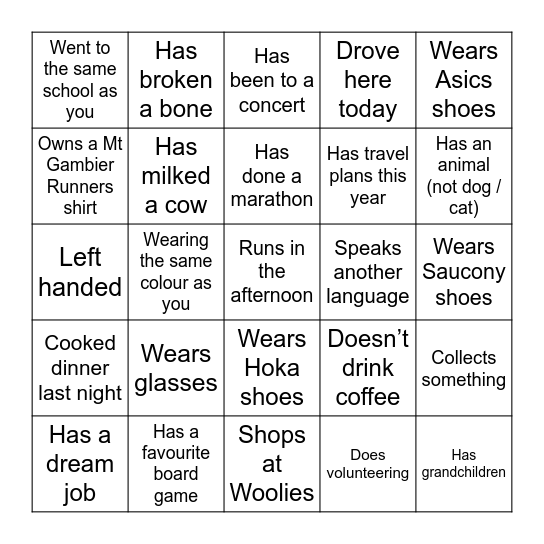 V's birthday bingo Card