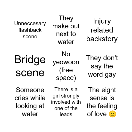 The Eight Sense Bingo Card