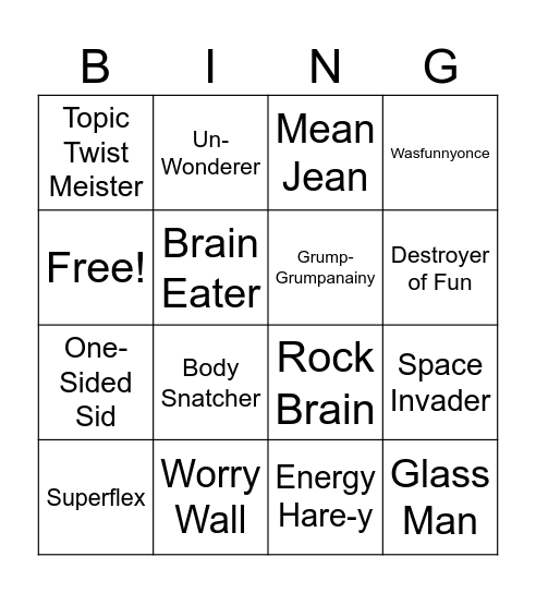 Superflex Bingo Card