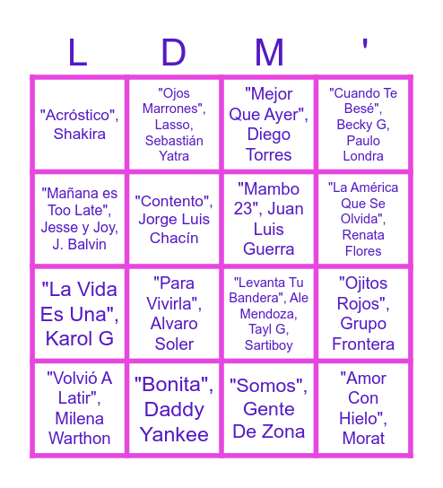 Locura de Marzo 2024 Bingo Card
