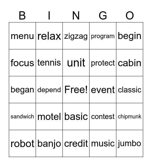Bingo Card