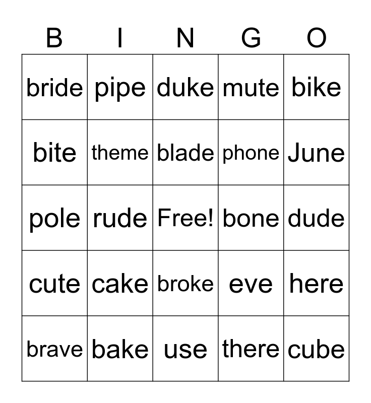 VCE Review Lesson 59 Bingo Card